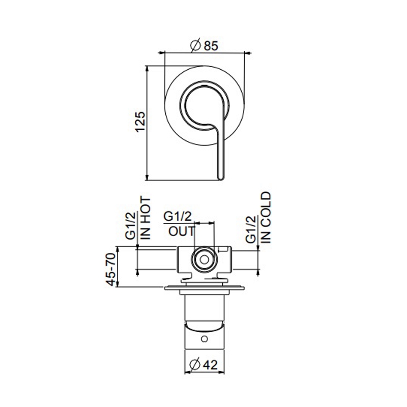 Смеситель для душа встраиваемый Webert DoReMi DR880101345, никель