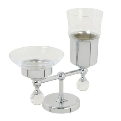 AMERIDA Стакан и мыльница настольные, стекло/SWAROVSKI ML.AMR-60.410.CR