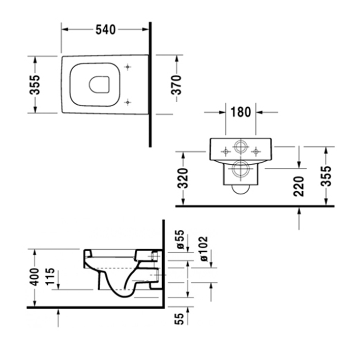 Duravit Vero Унитаз подвесной 37x54.5см, с вертикальным смывом, цвет: белый 2217090064