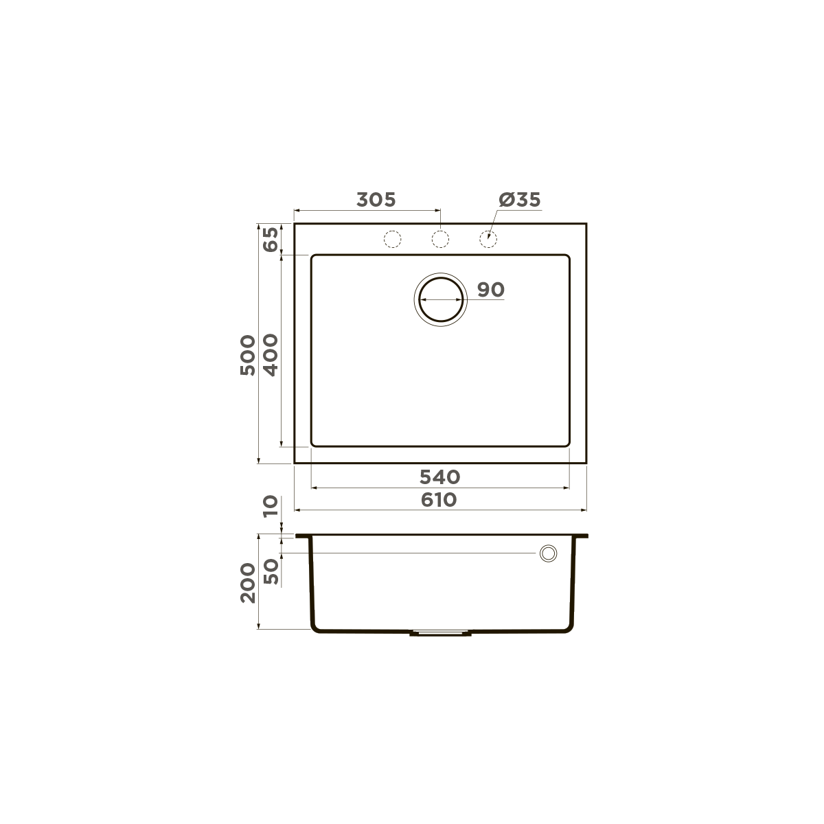 Кухонная мойка Omoikiri Bosen 61-BL 4991209 чёрный