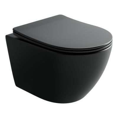 CN11001TMB Ceramica Nova Подвесной унитаз Uno смыв Торнадо 490x360x360 черный матовый