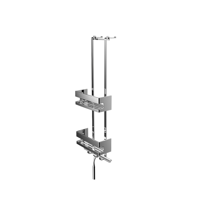 Emco System2 Навесная полка на душевую дверь, 2 корзины, 1 водосгон, подвесной, цвет: хром 3545 001 27