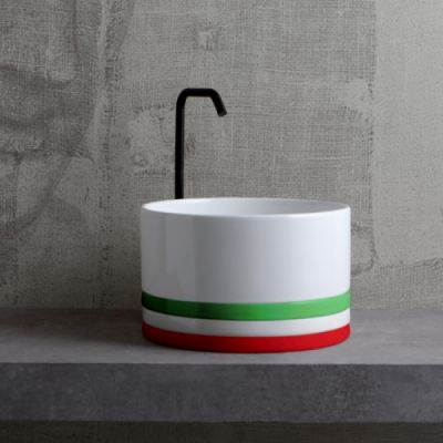 White Ceramic Adagio, накладная круглая раковина Ø40x18,5h см, белый глянцевый W1107H1501