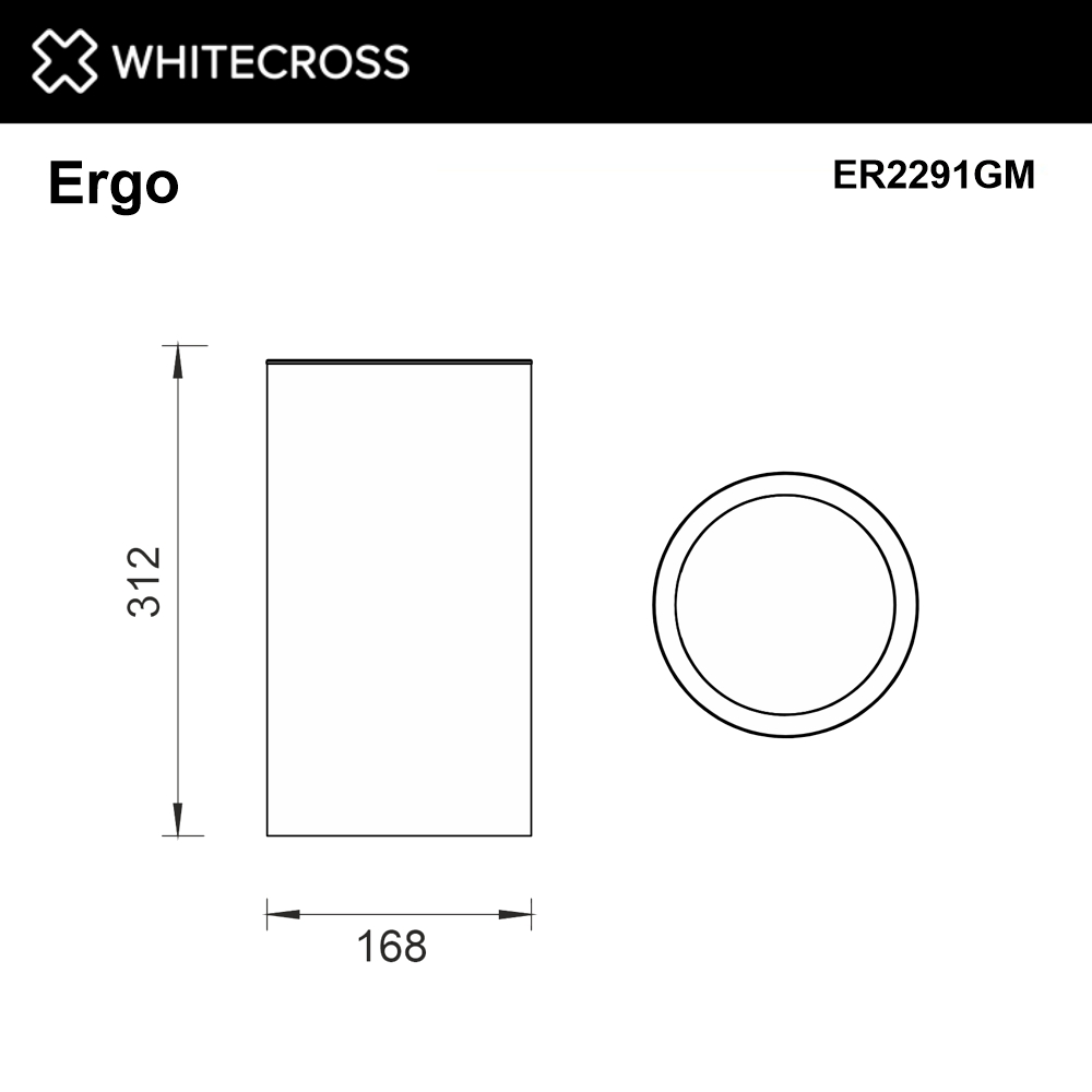 Ведро для мусора WHITECROSS Ergo 4 л. открытое ER2291GM (оружейная сталь)