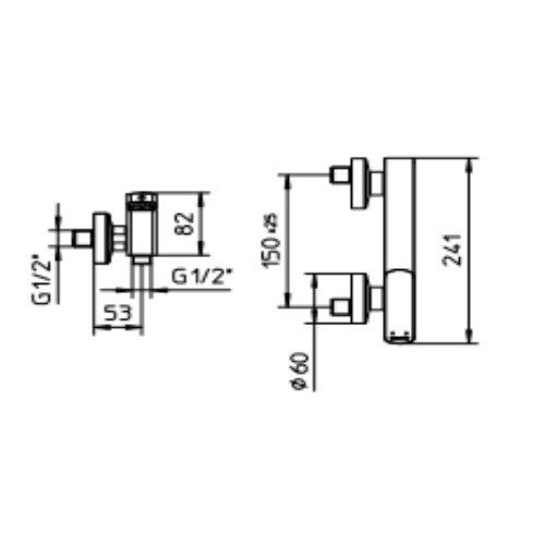 56216283 Palazzani Mis Color настенный смеситель для душа, Золото полированное, PVD 83