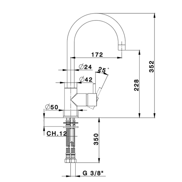 Cisal Less New Смеситель для раковины, на 1 отв., цвет: хром LN00053521