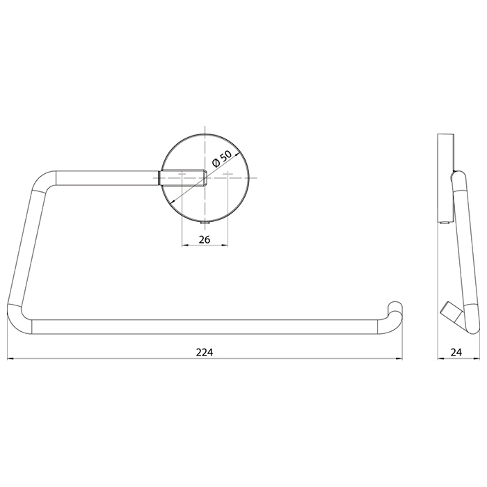 Emco Round Полотенцедержатель-кольцо 22.4см., подвесной, 224 mm, цвет: черный 4355 133 00