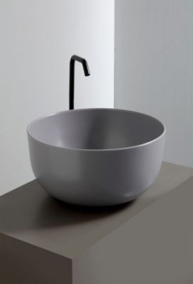 White Ceramic Dome, накладная круглая раковина Ø44,5x27h см, цвет серый матовый W0307FM