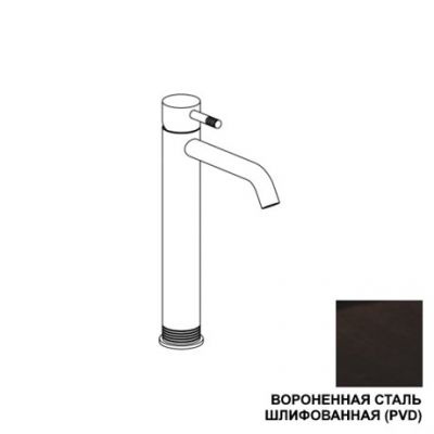 RU721E59Q AQUAELITE высокий смеситель для раковины KINO, 3/8",  воронёная сталь (PVD)
