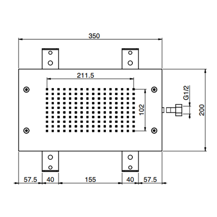 Carlo Frattini Wellness Верхний душ Modular 350х200 мм., встраиваемый в потолок, цвет: хром F2805CR