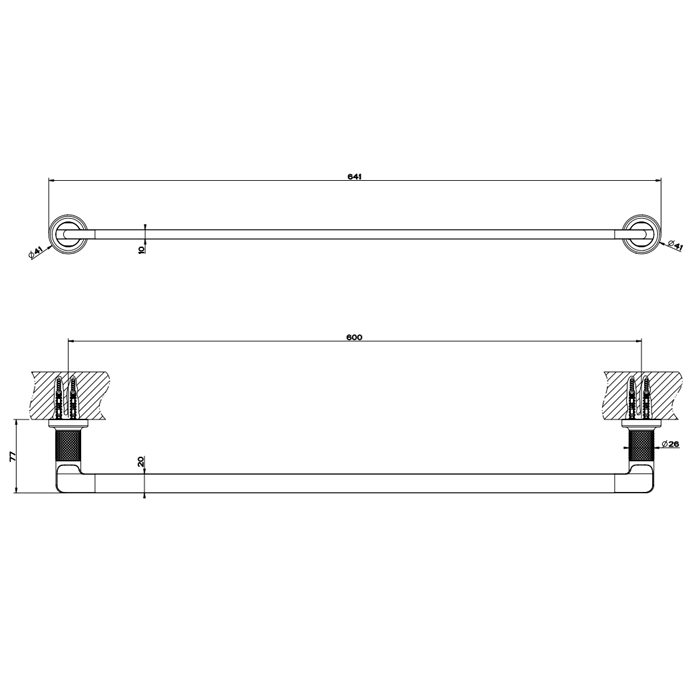 Gessi Inciso Полотенцедержатель, 60 см, подвесной, цвет: nero XL 58503#299