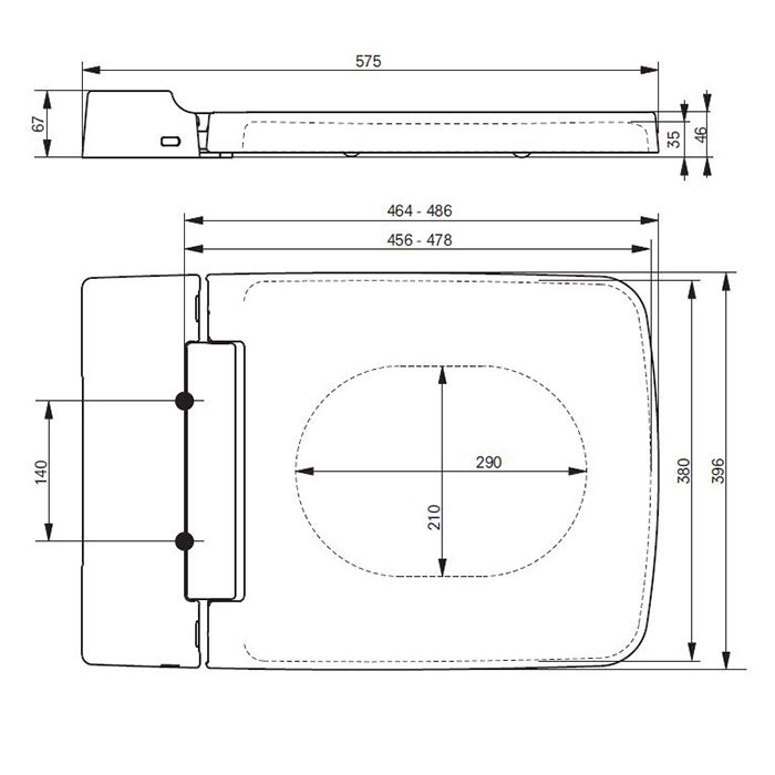 TOTO SG Сиденье 390x582x67мм, для унитаза CW512YR, цвет: белый TC501CVK#W