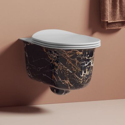 Artceram CHIC Унитаз подвесной безободковый 38х53 см, с крепеж. цвет portoro gold