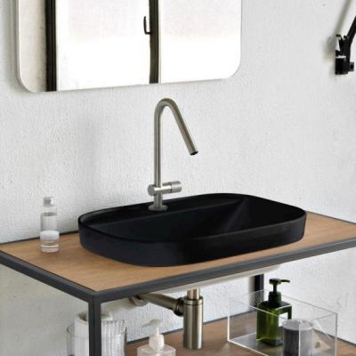 Раковина встраиваемая сверху 56X39 Scarabeo Glam, чёрная матовая