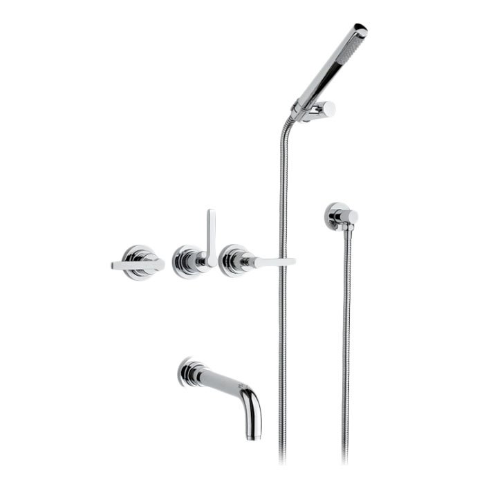 Nicolazzi Mac Kinley 05 Смеситель для ванны с 2мя ручками, встроенный, вкл. внутр часть + комплект руч. душа, цвет: хром 2203CR29