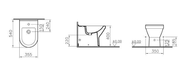 Vitra S50 биде напольное 5325B003-0288