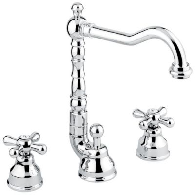 Emmevi Deco Old, смеситель с донным клапаном для раковины на 3 отверстия, цвет хром 12643/CR