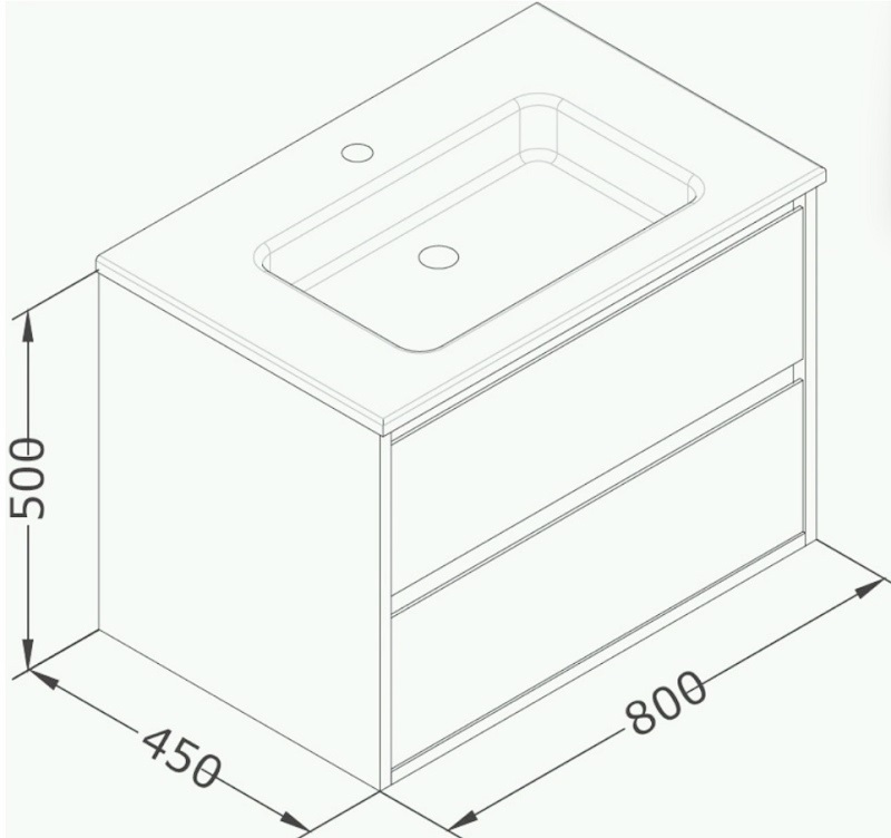 Тумба подвесная ISVEA Pro 80x45 белый глянцевый