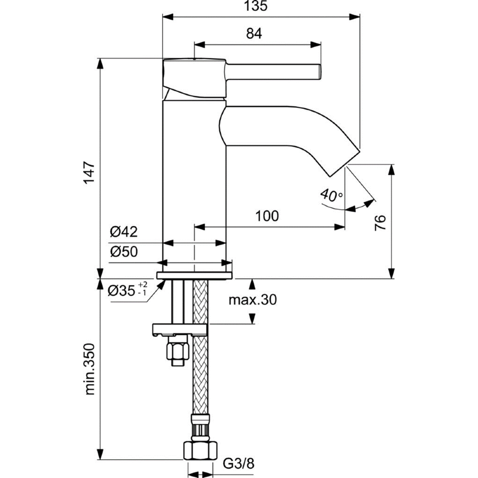 Смеситель для раковины Ideal Standard CERALINE BC268XG