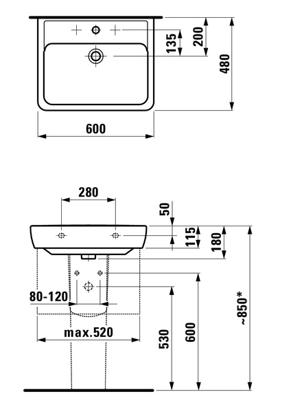 Мебель для ванной 52x39 см Laufen Pro New 4830340954631