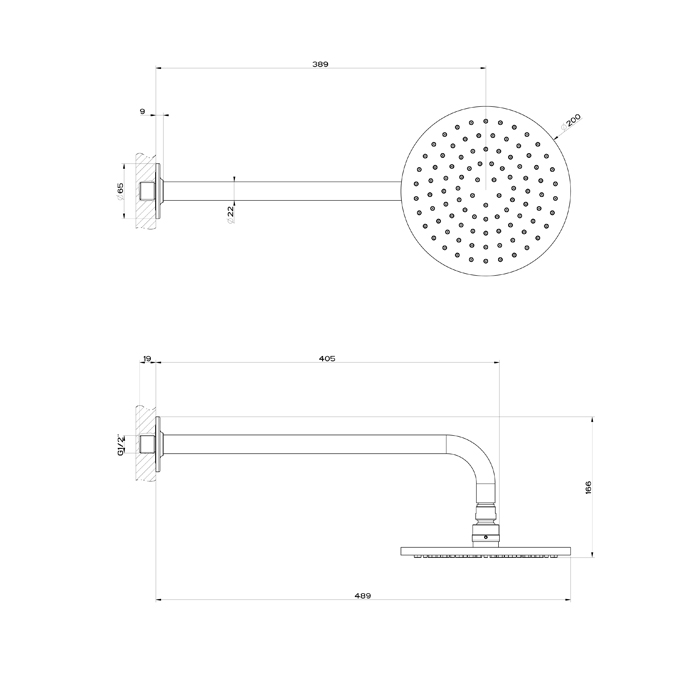 Gessi Inciso Душевая головка настенная, шарнирная на 1/2, Ø 200мм, цвет: finox 58148#149