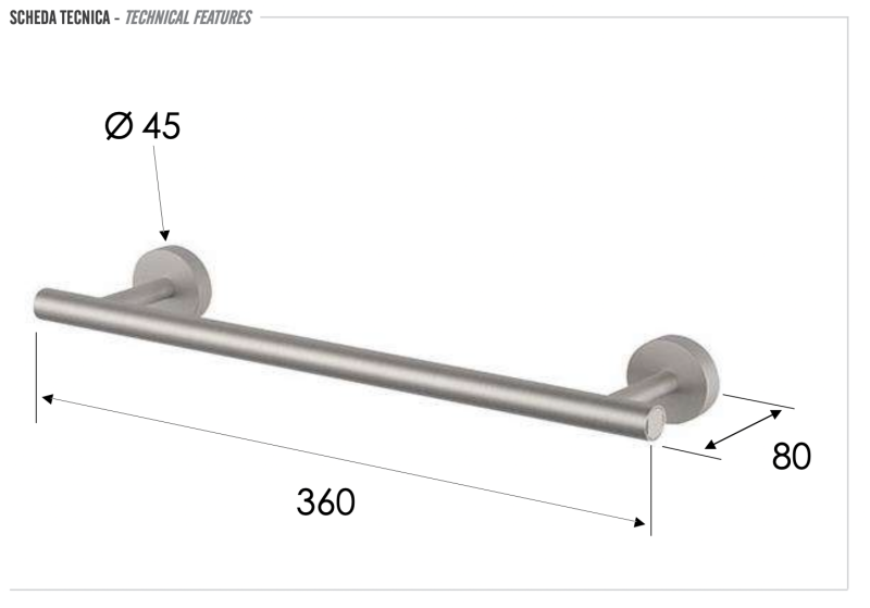 олотенцедержатель 30см Remer INOX SSXI40L30, нержавеющая сталь
