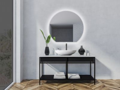 Xpertials Duved Led, круглое зеркало Led 100 см, со срезом: датчик подсветки с диммером 84354135-68427