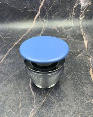 White Ceramic, донный клапан CLICK CLACK с керамической накладкой, цвет синий матовый