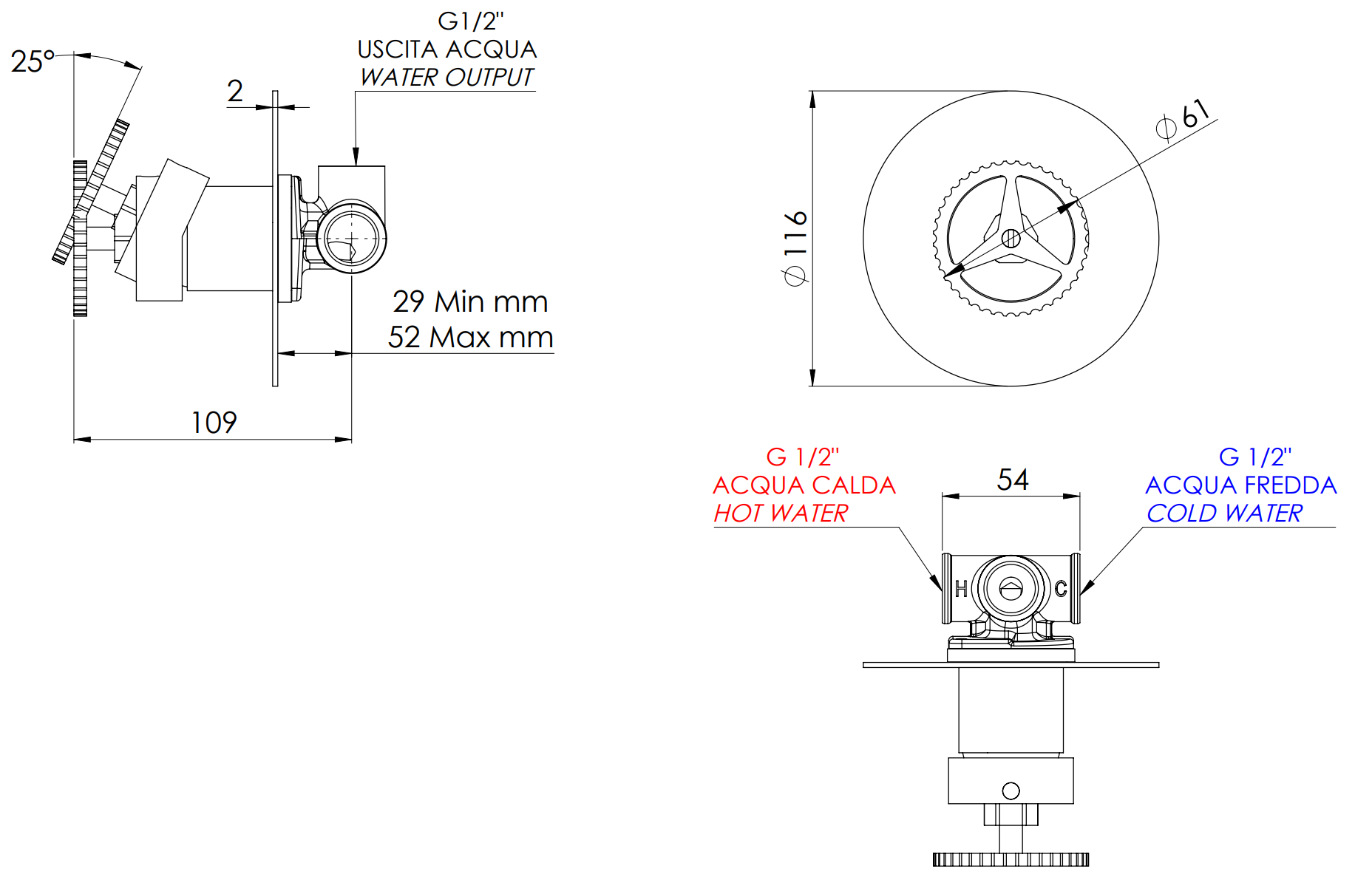 Смеситель для душа REMER Chrono CH30LBG, золото брашированное, шт