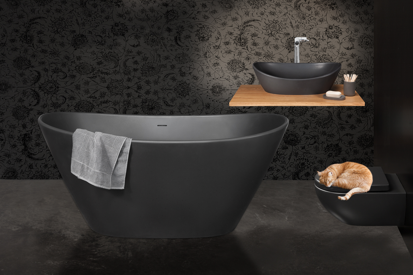 Раковина накладная 60x37 PAA Amore graphite IAMS/01