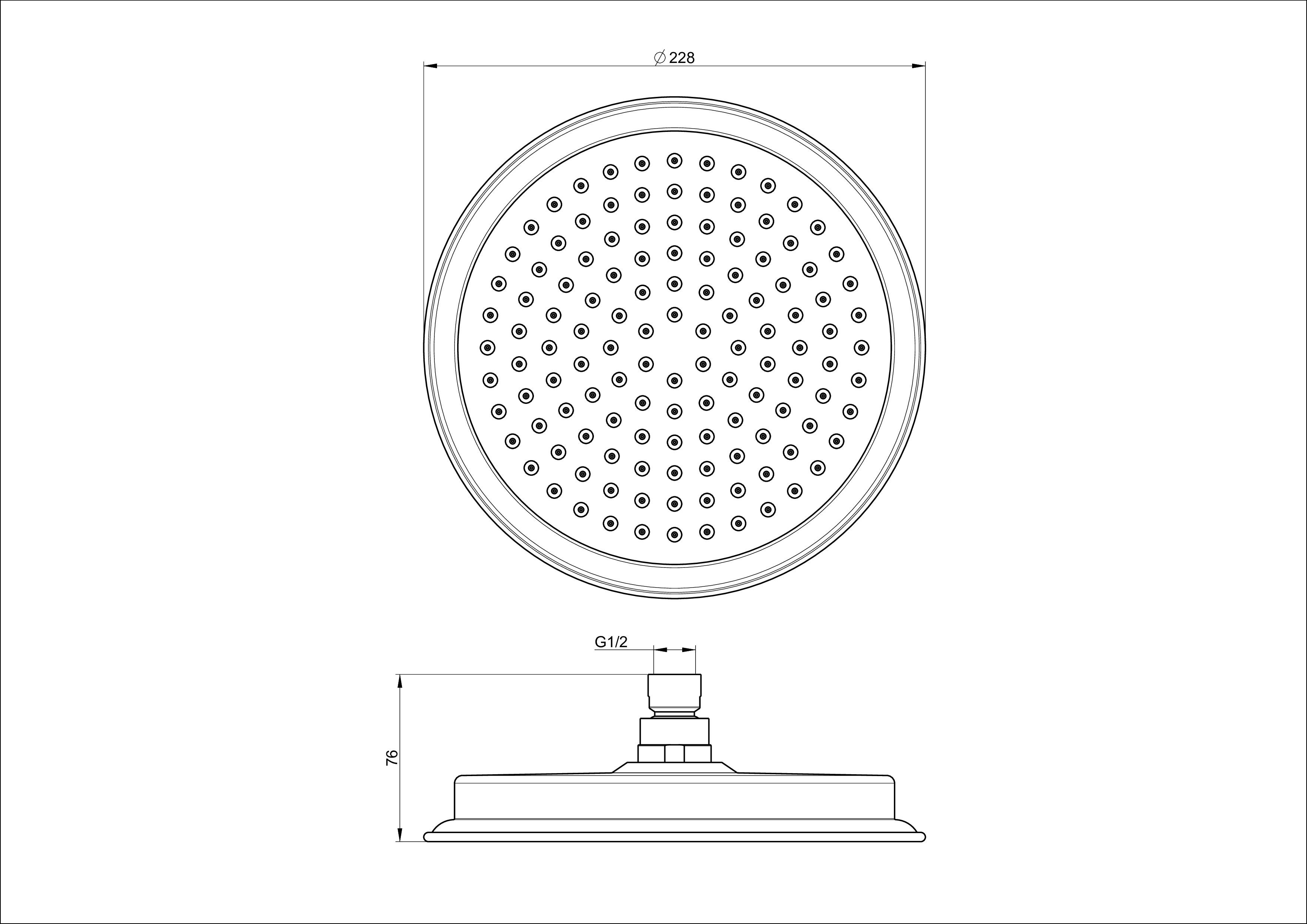 Верхний душ d228 WONZON & WOGHAND, Брашированное золото (WW-88DP05-BG)