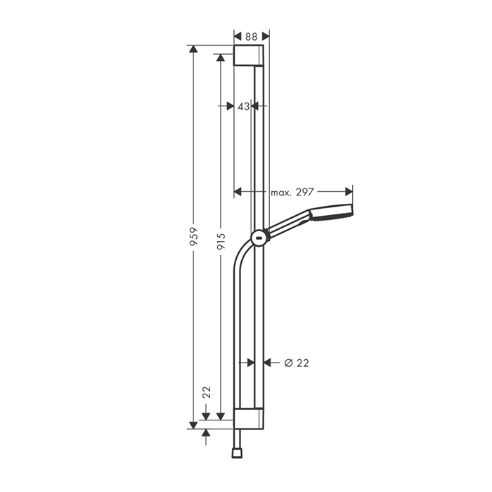Hansgrohe Pulsify Душевой гарнитур, настенный, цвет: черный 24170670