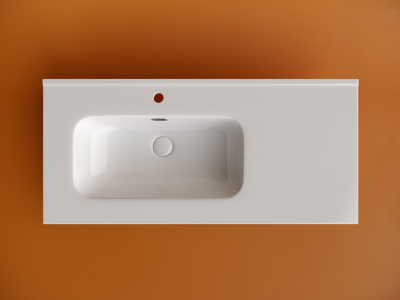CN7003L Ceramica Nova Раковина накладная мебельная CERAMICANOVA Element чаша слева с отверстием под смеситель 1010x465 мм, цвет белый CN7003L