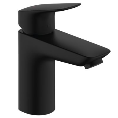 71107670 Hansgrohe Logis Смеситель для раковины, 1 отв., с донным клапаном Push-Open, цвет: черный матовый