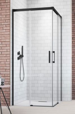 Душевая кабина 90x120 с двумя раздвижными дверями IDEA Black KDD