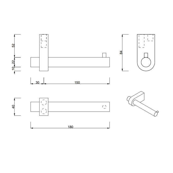 Decor Walther Century TPH1 Держатель туалетной бумаги, подвесной, цвет: золото матовое 585482