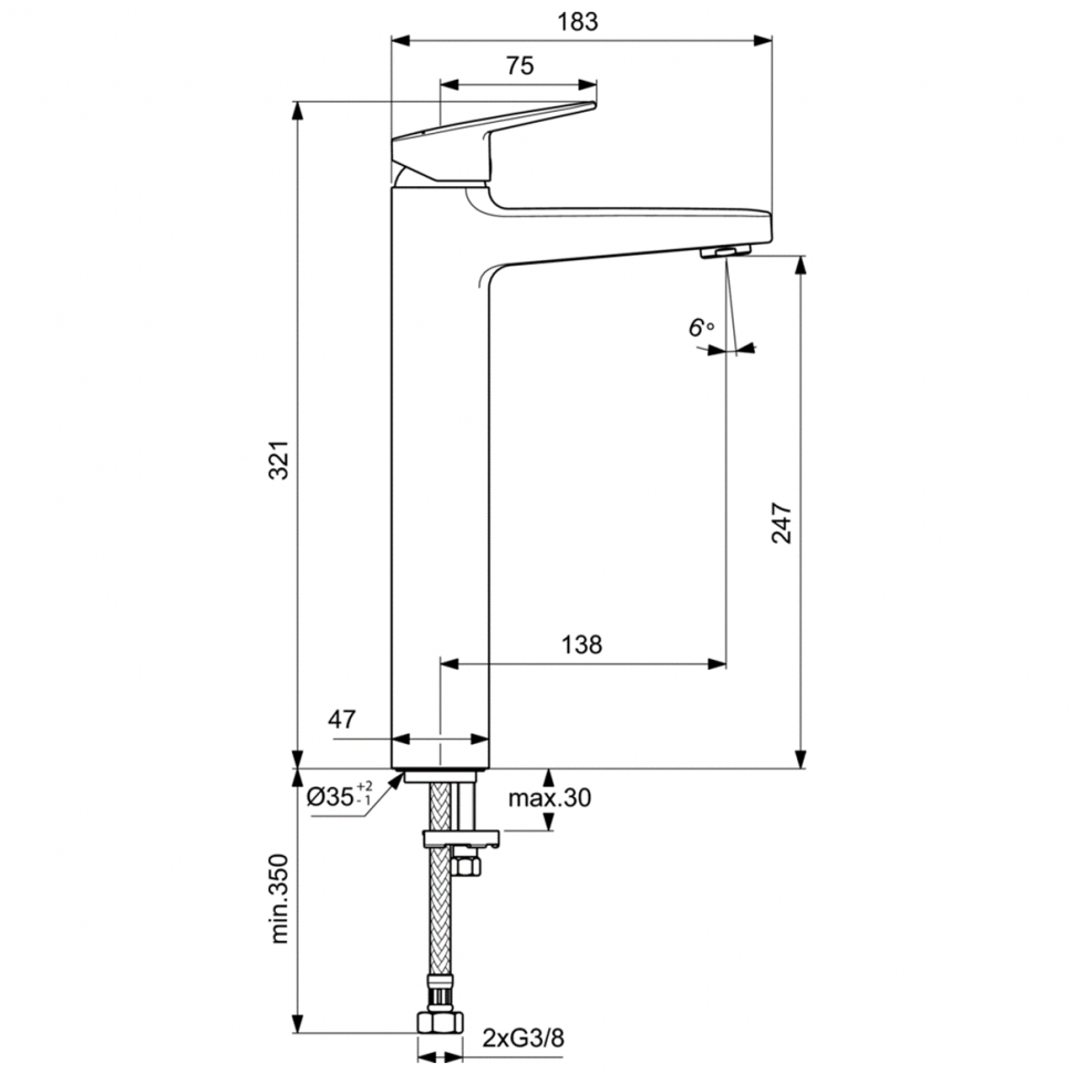 Смеситель для раковины Ideal Standard CERAPLAN BD236AA