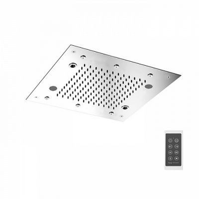 Carlo Frattini Wellness Верхний душ Harmonia 500x500 мм., встраиваемый, 2 режима: дождь, 6 форсунок; Bluetooth, хромотерапия LED, цвет: хром F2902CR