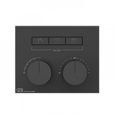 Gessi Hi-Fi Термостат для душа, с включением до 3 источников одновременно, внешняя часть, цвет: Black Metal Brushed PVD 63006#707