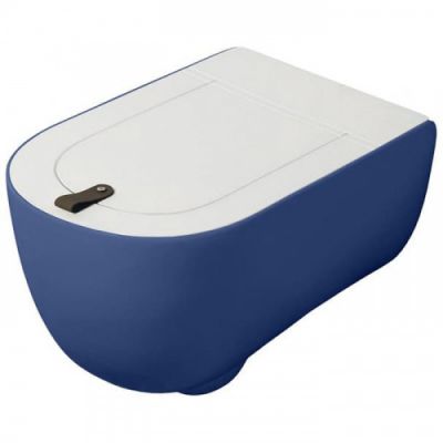 Artceram THE ONE Унитаз подвесной безободковый , 52х35см, с креплениями, цвет: blu zaffiro