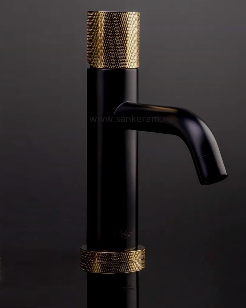 Boheme STICK BLACK TOUCH GOLD смеситель для раковины Boheme 121-BG.2 чёрный матовый