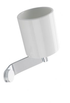 Stil Haus Bucket, настенный керамический стакан, цвет хром - белая керамика BK10(08-BI)