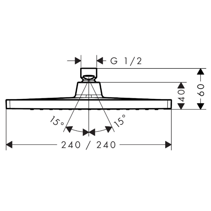 26726670 Hansgrohe Crometta E Верхний душ 24см., потолочный/настенный, 1jet, цвет: черный матовый