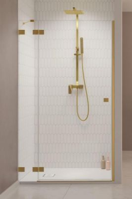 Душевая дверь 90 см. распашная Radaway ESSENZA PRO BRUSHED GOLD DWJ левая