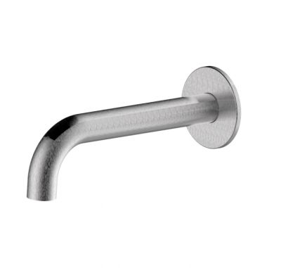 BOSSINI (NOBU) Излив для ванны 190 мм, из стали Inox Aisi, цвет матовая нерж. сталь (075)