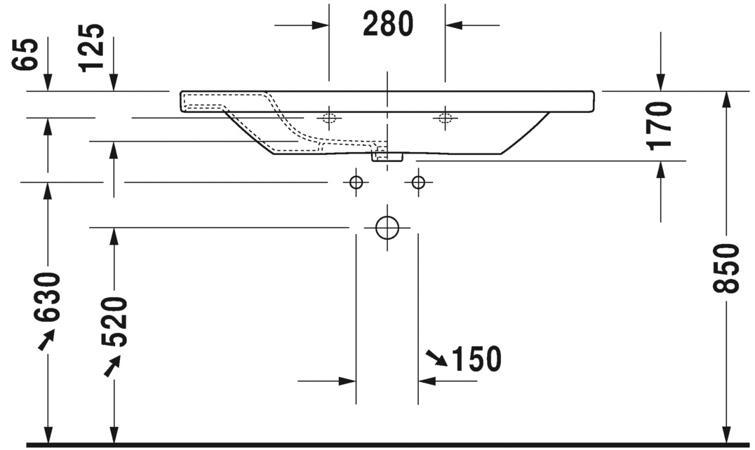 Раковина 100x48 Duravit DuraStyle 2320100000