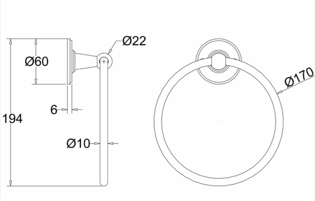 Круглый держатель для полотенец Burlington A3 CHR