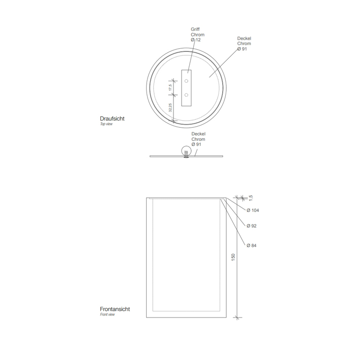 Decor Walther Stone DMD L Баночка универсальная 16x10см, с крышкой, настольная, цвет: белый / хром 971454