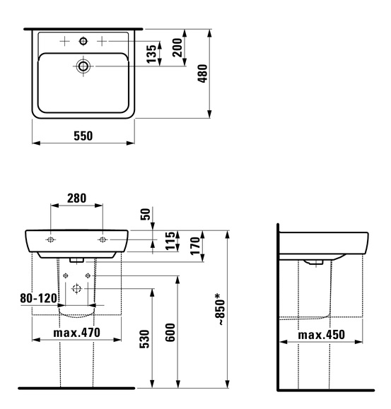 Мебель для ванной 47x39 см Laufen Pro New 4830240954631