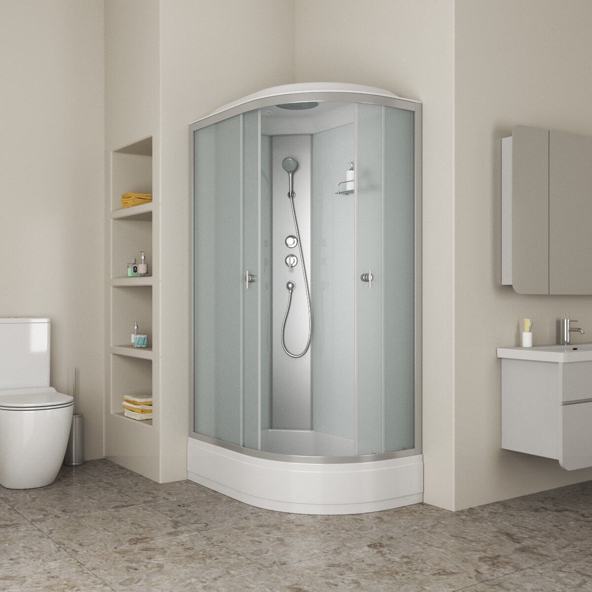 Niagara Eco Душ.каб. NG-3324-14L (1200х800х2150) низкий поддон(26см) стекломатовое
